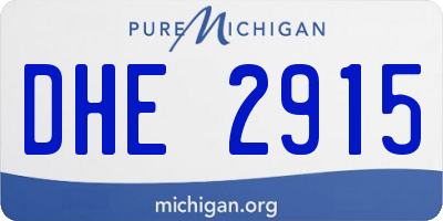 MI license plate DHE2915