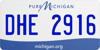 MI license plate DHE2916