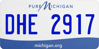 MI license plate DHE2917