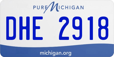 MI license plate DHE2918