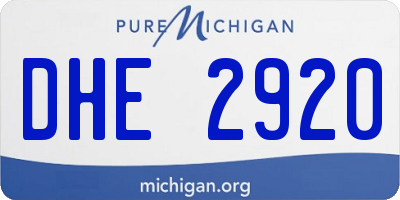 MI license plate DHE2920