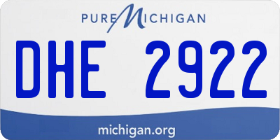MI license plate DHE2922