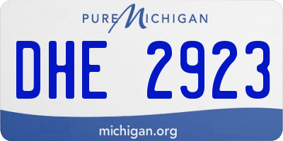 MI license plate DHE2923
