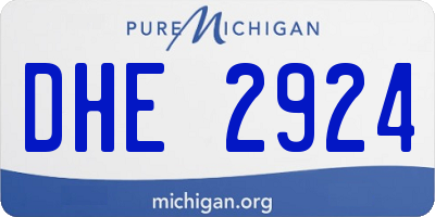 MI license plate DHE2924