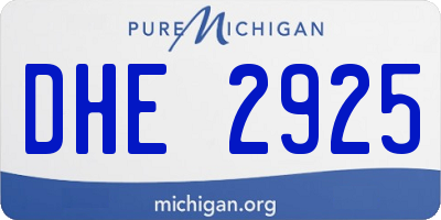 MI license plate DHE2925