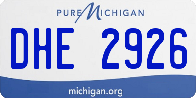 MI license plate DHE2926