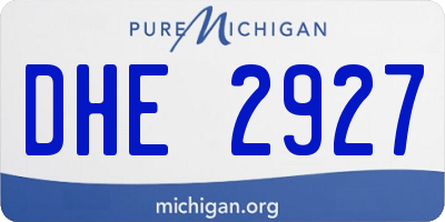 MI license plate DHE2927