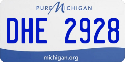 MI license plate DHE2928