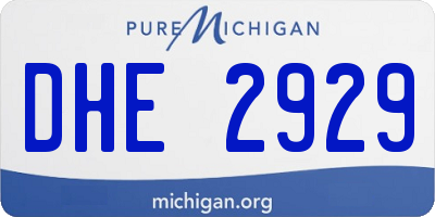 MI license plate DHE2929