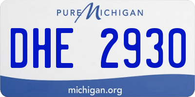 MI license plate DHE2930