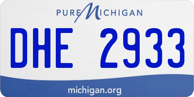 MI license plate DHE2933