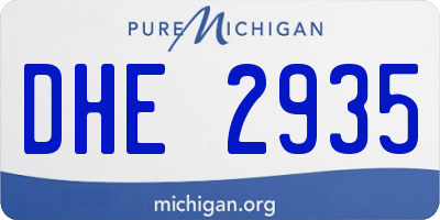 MI license plate DHE2935