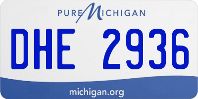 MI license plate DHE2936
