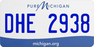 MI license plate DHE2938