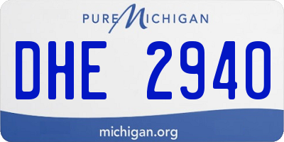 MI license plate DHE2940