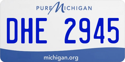 MI license plate DHE2945