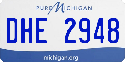MI license plate DHE2948