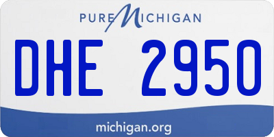 MI license plate DHE2950