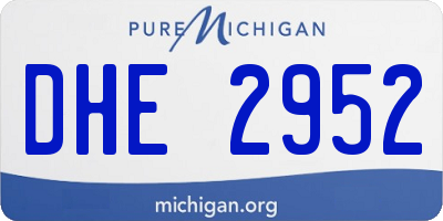 MI license plate DHE2952