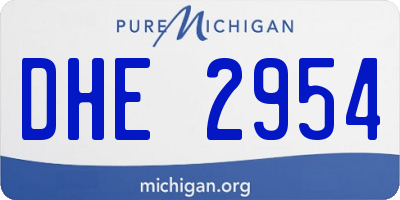 MI license plate DHE2954