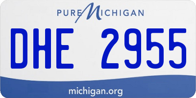 MI license plate DHE2955