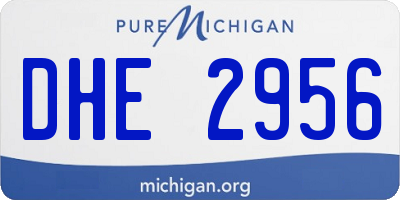 MI license plate DHE2956