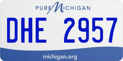 MI license plate DHE2957