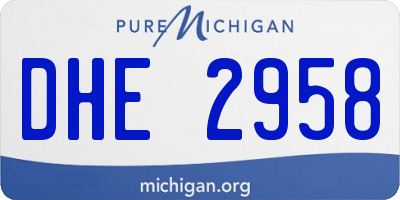 MI license plate DHE2958