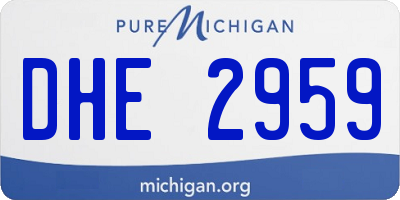 MI license plate DHE2959