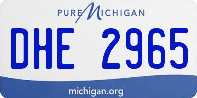MI license plate DHE2965
