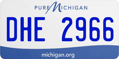 MI license plate DHE2966