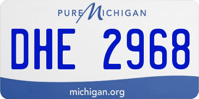 MI license plate DHE2968