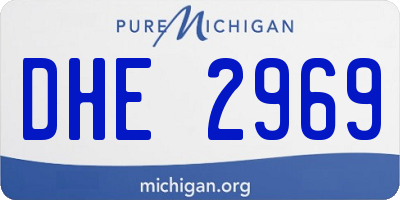 MI license plate DHE2969