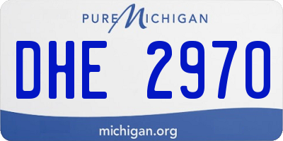 MI license plate DHE2970