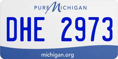 MI license plate DHE2973