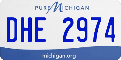 MI license plate DHE2974