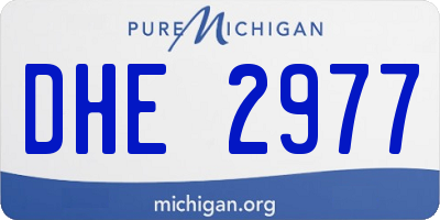 MI license plate DHE2977