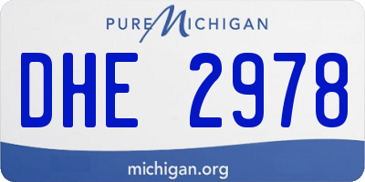MI license plate DHE2978