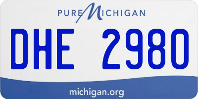 MI license plate DHE2980