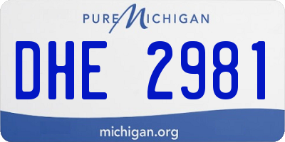 MI license plate DHE2981