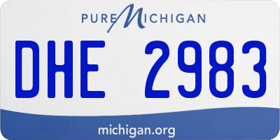 MI license plate DHE2983