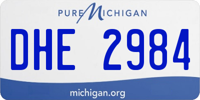 MI license plate DHE2984