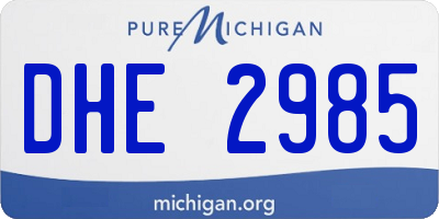 MI license plate DHE2985