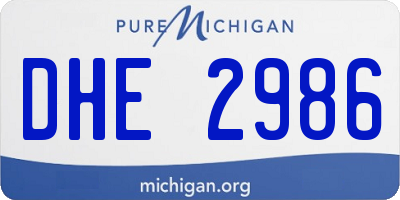 MI license plate DHE2986
