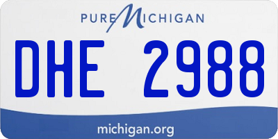 MI license plate DHE2988