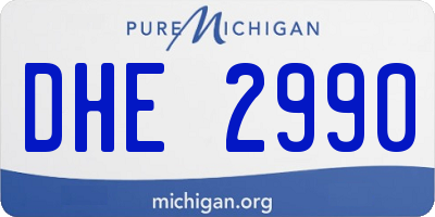 MI license plate DHE2990