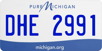 MI license plate DHE2991