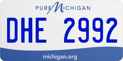 MI license plate DHE2992