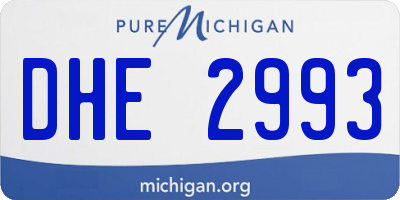 MI license plate DHE2993
