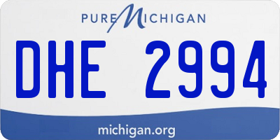 MI license plate DHE2994